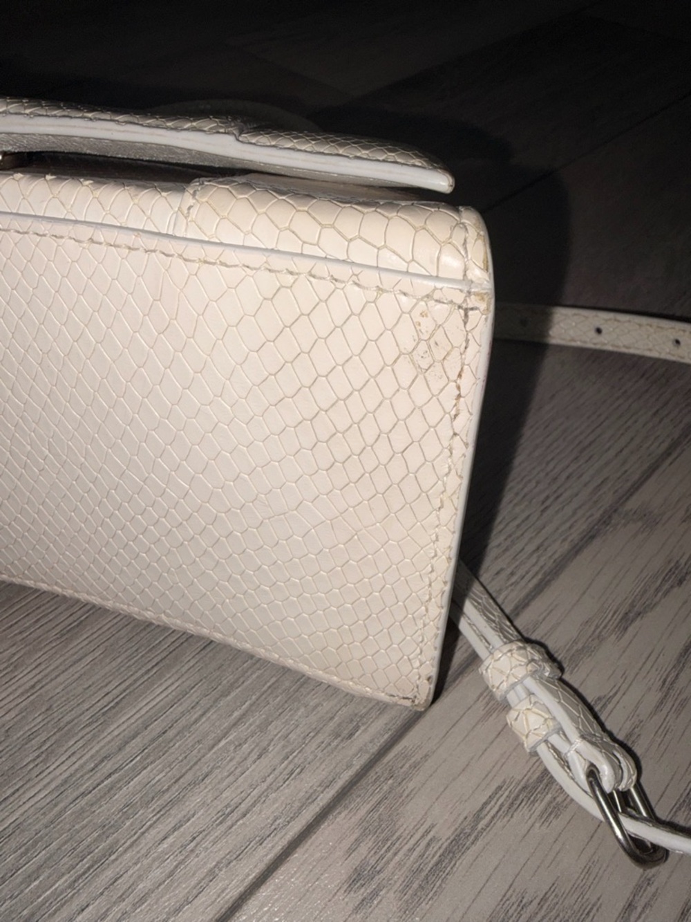 Balenciaga Cream Textured Hourglass Mini Top Handle Crossbody - Picture 4 of 13